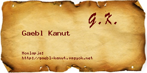Gaebl Kanut névjegykártya